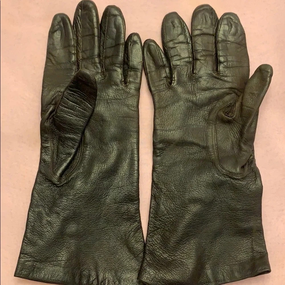 Vintage Black Leather Italian Driving Gloves